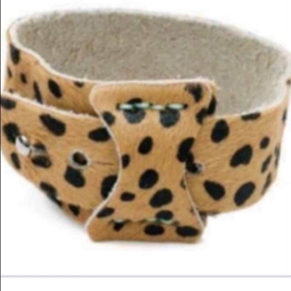 Plunder Lola Leopard Leather Cuff